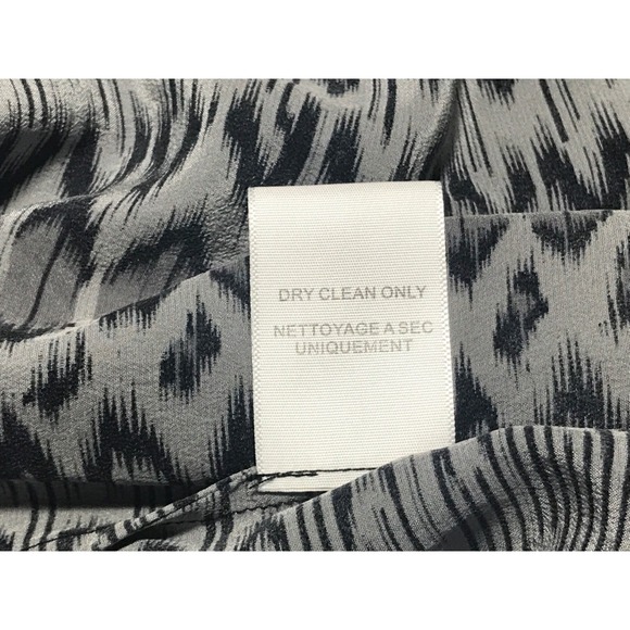 JOIE Silk Sleeveless Dress size Large Gray Black Aztec Pleated Fit and Flare - Picture 12 of 12